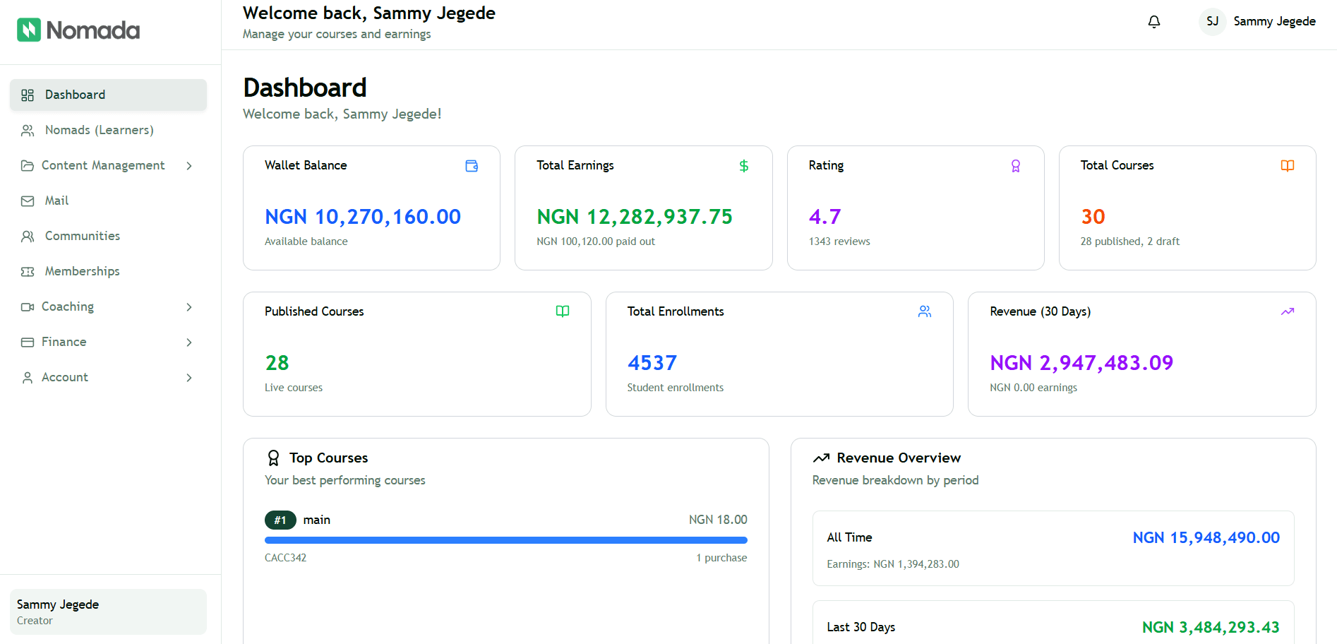 Nomada platform preview